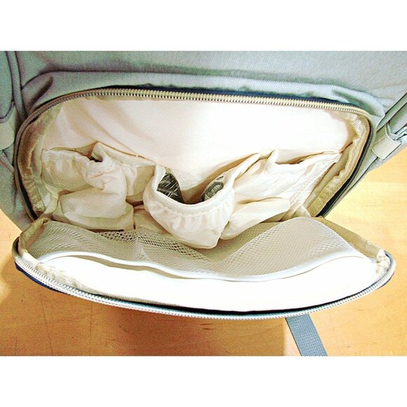 LeQueen Waterproof Backpack Diaper Bag Insulated Pockets Gray Large Capacity - Picture 5 of 10